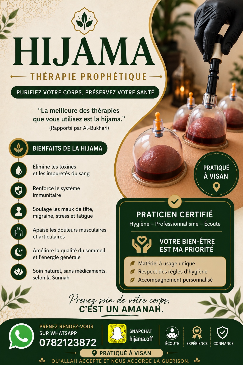 Ambiance et présentation du Cabinet Hijama